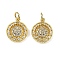 Brass Micro Pave Cubic Zirconia Pendants, Flower Charms, Long-Lasting Plated, Cadmium Free & Lead Free, Rack Plating, with Jump Ring, Real 18K Gold Plated, 15x12.5x3.5mm, Hole: 3.5mm