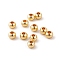 Rack Plating Brass Beads, Lead Free & Cadmium Free, Round, Light Gold, 3.5~4x3mm, Hole: 1.6mm