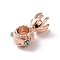 Alloy Rhinestone European Beads, Large Hole Beads, Goldfish, Rose Gold, 18x9x7.5mm, Hole: 4.5mm