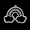 Non-Tarnish 201 Stainless Steel Pendants, Laser Cut, Rainbow with Cloud, Stainless Steel Color, 24.5x30x1mm, Hole: 1.6mm