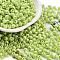 Baking Paint Glass Seed Beads, Bicone, Green Yellow, 4.5x3.5mm, Hole: 1.4mm, about 120pcs/10g