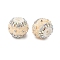 Opaque Acrylic Rhinestone Beads, Round with Flower, with Resin and Iron Chains & Imitation Pearls, Antique White, 20x18mm, Hole: 3mm