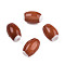 Handmade Lampwork Beads Strands, Oval, Sienna, 10.5~11.5x7.5~8mm, Hole: 1.2~2mm, about 34~37pcs/strand, 15.75 inch~15.94 inch(40~40.5cm)