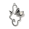 Glass Paper Plane Pendant, with Gunmetal Alloy Findings, Lead Free & Cadmium Free, Clear, 33x20.5x4.5mm, Hole: 1.4mm