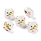 Handmade Lampwork Beads, Elephant, White, 11x14x10mm, Hole: 1.4mm