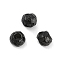 Textured 316 Surgical Stainless Steel Beads, Round, Black, 3.5x4x4mm, Hole: 1.5mm