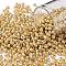 8/0 Glass Seed Beads, Metallic Colours Style, Round, Gold, 8/0, 3mm, Hole: 1mm, about 2222pcs/100g