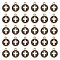 100Pcs Light Gold Plated Alloy Enamel Pendants, Flat Round with Cross, Black, 15x12x1.5mm, Hole: 1.6mm