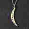 Brass Micro Pave Colorful Cubic Zirconia Moon Pendant Necklaces for Women, Real 18K Gold Plated, 17.68 inch(44.9cm), Extender: 52.5mm