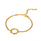 Vintage Stainless Steel Ring Link Chain Bracelets for Women, Real 18K Gold Plated, 6-3/4 inch(17cm)