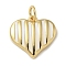 Rack Plating Brass Enamel Charms, with Jump Ring, Long-Lasting Plated, Lead Free & Cadmium Free, Heart Charms, Real 18K Gold Plated, White, 13.5x14.5x3mm, Hole: 3mm