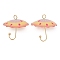 Acrylic Pendants, Umbrella, with Brass Finding , Dark Salmon, 21.5x22mm, Hole: 2mm