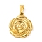 304 Stainless Steel Pendants, Flower Charm, Golden, 23.5x20x3mm, Hole: 7.5x3.5mm
