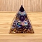 Resin Pyramid Energy Tower, for Home Ornaments Meditation Office Feng Shui Decoration, Medium Purple, 60x60x60mm