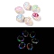 Handmade Luminous Polymer Clay Rhinestone Beads, with Acrylic Daisy Flower & Glass Oval Cabochons, Pen Focal Beads, Mixed Color, 25.5~26x21.5~22x17mm, Hole: 2mm