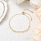 Handmade Brass Curb Chains & Cable Chains Slider Bracelets, Flat Round Charm Bracelets for Women, Golden, 10-3/4 inch(27.4cm)