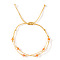 Faceted Glass Rondelle Beads Braided Bead Bracelets, Adjusstable Nylon Multi-strand Bracelets for Women, Moccasin, Inner Diameter: 11 inch(28cm)