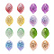 80Pcs 8 Colors Handmade Lampwork Charms, Lemon, Mixed Color, 14x10x9mm, Hole: 1mm, 10pcs/color