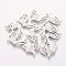 Non-Tarnish 201 Stainless Steel Bunny Pendants, Rabbit, Easter Bunny, Stainless Steel Color, 16x12x1mm, Hole: 1.5mm