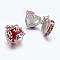 Heart Brass Enamel Prayer Box Pendants, Lead Free and Nickel Free, Dark Red, Platinum, 18.7x21x10mm, Hole: 4mm