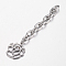 Tarnish Resistant 201 Stainless Steel Chain Extender, with Flower Charms, Stainless Steel Color, 65x6mm