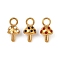 304 Stainless Steel Enamel Pendants, Mushroom Charm, Ion Plating(IP), Real 18K Gold Plated, Mixed Color, 19.5x10.5mm, Hole: 4mm