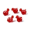 Handmade Lampwork Beads Strands, Tortoise with Flower, Red, 15~18x15~18x11~12.5mm, Hole: 1.2~1.8mm, about 30~35pcs/strand, 15.35~17.52 inch(39~44.5cm)