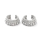 Round Ball Brass Cuff Earrings, Non Piercing Earrings, Platinum, 14x6mm