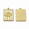 PVD Vacuum Plating 201 Stainless Steel Pendants, Rectangle with Eyes Charm, Real 18K Gold Plated, 21x15.5x2mm, Hole: 1.4mm
