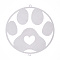 201 Stainless Steel Connector Charms, Paw Print Links, Stainless Steel Color, 60x55x0.3mm, Hole: 1.8mm