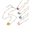 Electroplated Raw Natural Quartz Pendant Necklaces, 304 Stainless Steel Jewelry for Women, Golden, 17.68 inch(44.9cm)