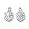 304 Stainless Steel Charms, Oval with Sun Charm, Anti-Tarnish, Stainless Steel Color, 9.5x6x0.8mm, Hole: 1.2mm