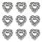 Alloy Heart Slide Charms with Grade A Rhinestones, Platinum, 12x12x5mm, Hole: 7x2mm