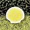 6/0 Inside Colours Transparent Glass Seed Beads, Teardrop, Top Drilled, Champagne Yellow, 4~4.5x4x3mm, Hole: 1~1.2mm, about 100pcs/10g