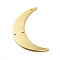 Rack Plating Brass Chandelier Components Links, Long-Lasting Plated, Cadmium Free & Lead Free, Crescent Moon/Double Horn, Real 24K Gold Plated, 30x21x0.7mm, Hole: 1.2mm