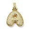 Brass Micro Pave Clear Cubic Zirconia Pendants, Cadmium Free & Nickel Free & Lead Free, Real 18K Gold Plated, Letter A, 29mm, Hole: 4.8x3.5mm, Pendant: 23.5x20.5x5mm