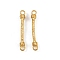 304 Stainless Steel Connector Charms, Ion Plating(IP), Bar Link, Real 18K Gold Plated, 25x3.5x3mm, Hole: 1.6mm