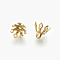 Brass Bead Cap Bails, 7-Petal Flower, Golden, 8x8mm, Hole: 1.2mm