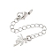 Brass Micro Pave Clear Cubic Zirconia Chain Extender, with Lobster Claw Clasp and Charms, Rack Plating, Cadmium Free & Lead Free, Long-Lasting Plated, Real 18K Gold Plated, Coconut Tree, 66mm