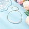 Natural Rose Quartz Round Beaded Ankelets, with 304 Stainless Steel Cable Chains, Golden, 9-5/8 inch(243mm)