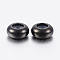 202 Stainless Steel Beads, with Plastic, Slider Beads, Rondelle, Electrophoresis Black, 7x3.5mm, Hole: 1mm