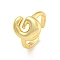 Brass Letter Open Cuff Rings for Women, Cadmium Free & Lead Free, Adjustable, Real 18K Gold Plated, Letter G, 15~16.5x7~16.5mm