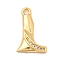 Brass Micro Pave Cubic Zirconia Pendants, Nickel Free, Real 18K Gold Plated, Letter L, 16x10x3mm, Hole: 1.6mm