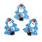 Christmas Theme Handmade Lampwork Beads, Christmas Trees, Cornflower Blue, 25~26.5x18.5~22.5x6.5~7.5mm, Hole: 1.6~1.8mm