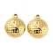 304 Stainless Steel Pendants, Earth Charm, Real 18K Gold Plated, 18x15x4.5mm, Hole: 1.4mm