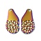Ion Plating(IP) 304 Stainless Steel Pendants, Textured, Teardrop Charm, Rainbow Color, 30x16x1.5mm, Hole: 1.6mm