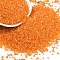 Electroplate Glass Seed Beads, Iris, Cylinder, Dark Orange, 1.6x1.3mm, Hole: 0.8mm, about 60000pcs/pound