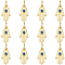 14Pcs Brass Micro Pave Cubic Zirconia Charms, with Jump Ring, Long-Lasting Plated, Hamsa Hand, Real 18K Gold Plated, 14x8x2mm, Hole: 3mm