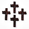 Natural Wood Pendants, Dyed, Cross, Coconut Brown, 32x22x4mm, Hole: 1.5mm