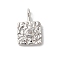 Rack Plating Brass Clear Cubic Zirconia Pendants, Long-Lasting Plated, Lead Free & Cadmium Free, Square, Platinum, 16x10x4mm, Hole: 1.8mm